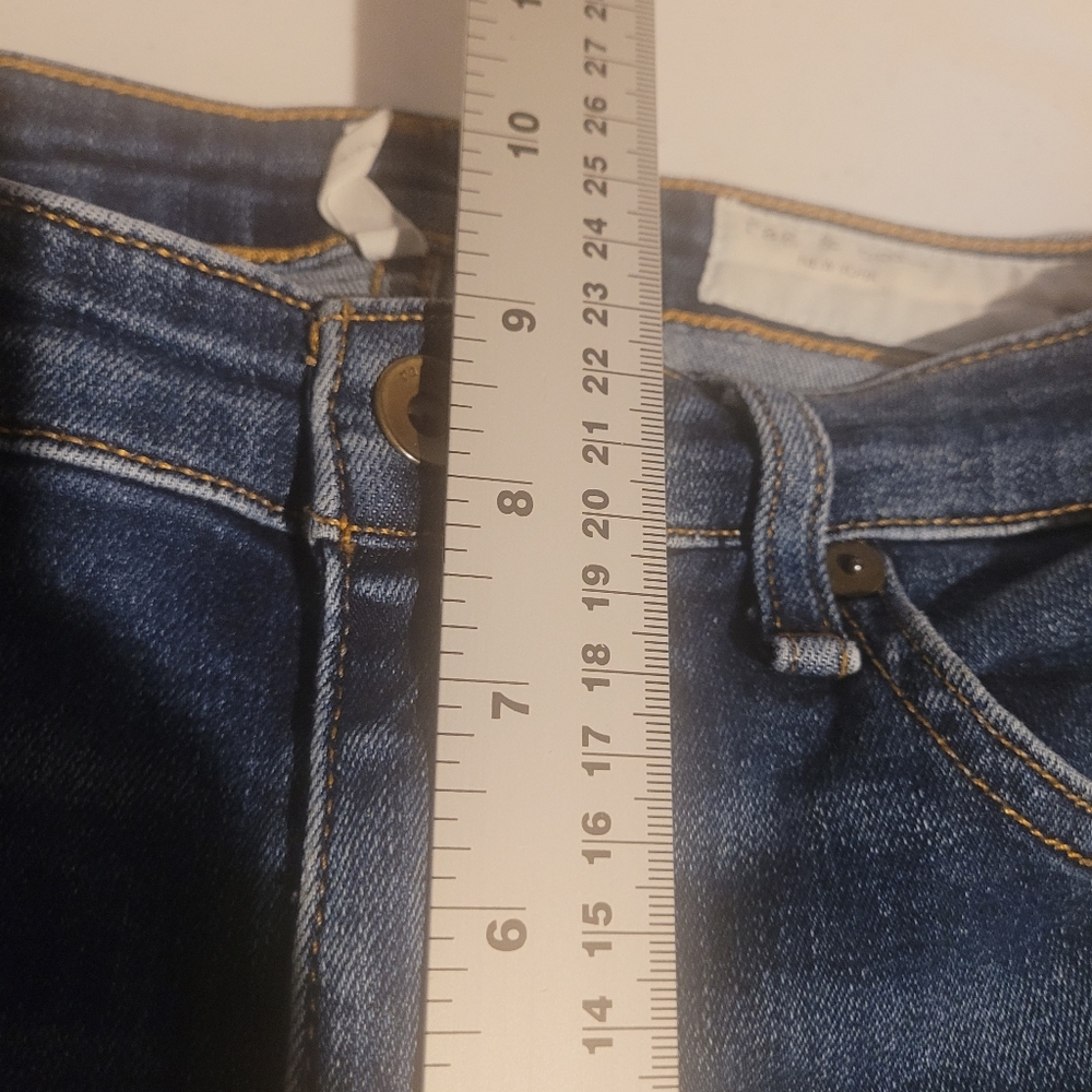 RAG & BONE Cate Mid-Rise Ankle Skinny Jeans Medium Wash Blue Valley Line Sz 28 - Picture 9 of 12